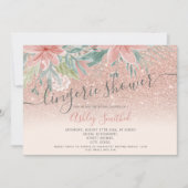 Invitation Douche nuptiale parties scintillant aquarelle flor (Devant)