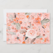 Invitation Douche nuptiale Pastel peach fleurie (Dos)