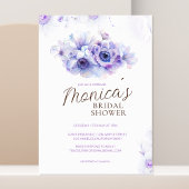 Invitation Douche nuptiale pastel violet fleurs