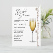 Invitation Douche nuptiale perles et champagne (Debout devant)