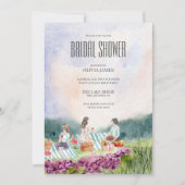 Invitation Douche nuptiale pique-nique rustique peinte à la m (Devant)