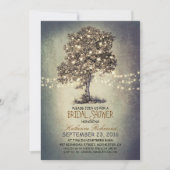 Invitation Douche nuptiale pour arbre rustique et lumières à  (Devant)