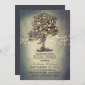 Invitation Douche nuptiale pour arbre rustique et lumières à  (Devant / Derrière)