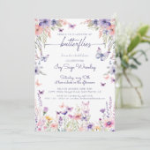 Invitation Douche nuptiale pour "toute la vie des papillons" (Debout devant)