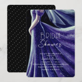 Invitation douche nuptiale pourpre mariage #5 (Devant / Derrière)