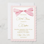 Invitation Douche nuptiale rose Aquarelle Bow mignonne (Devant)