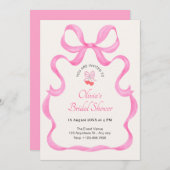 Invitation Douche nuptiale rose arc (Devant / Derrière)