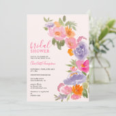 Invitation Douche nuptiale rose boho jolie (Debout devant)