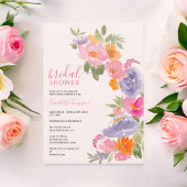 Invitation Douche nuptiale rose boho jolie