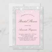 Invitation Douche nuptiale rose brillant parties scintillant  (Devant)