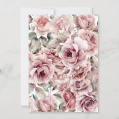 Invitation Douche nuptiale rose Dusty Rose floral (Dos)