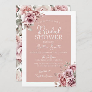 Invitation Douche nuptiale rose Dusty Rose floral