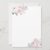 Invitation douche nuptiale rose et blanc à fleurs (Dos)