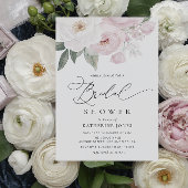 Invitation douche nuptiale rose et blanc à fleurs