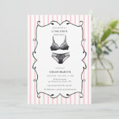 Invitation Douche nuptiale rose et noire (Debout devant)