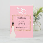 Invitation douche nuptiale rose moderne (Debout devant)
