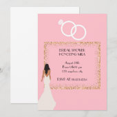 Invitation douche nuptiale rose moderne (Devant / Derrière)