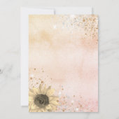 Invitation Douche nuptiale rose or tournesol rustique chute (Dos)