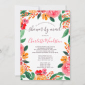 Invitation Douche nuptiale rose orange foncé par mail (Devant)