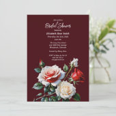 Invitation Douche nuptiale rose pâle rose rose rose roses (Debout devant)