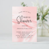 Invitation Douche nuptiale rose pâle soie satinée (Debout devant)