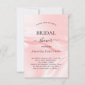 Invitation Douche nuptiale rose parties scintillant robe blan (Dos)