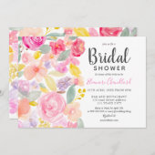 Invitation Douche nuptiale rose pastel chic (Devant / Derrière)