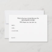Invitation douche nuptiale : rose rose (Dos)