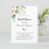 Invitation Douche nuptiale rose rose blanche (Debout devant)