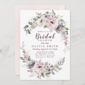 Invitation Douche nuptiale rose-rose-duvet (Devant / Derrière)