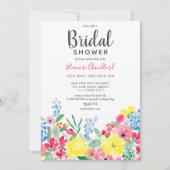 Invitation Douche nuptiale rose rouge rustique (Devant)