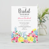 Invitation Douche nuptiale rose rouge rustique (Debout devant)