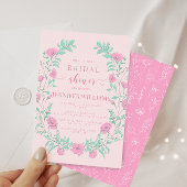 Invitation Douche nuptiale rose turquoise vert