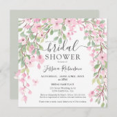 Invitation Douche nuptiale rose-vert moderne (Devant / Derrière)