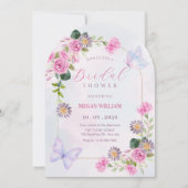Invitation Douche nuptiale rose violet (Devant)