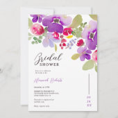 Invitation Douche nuptiale rose violet (Devant)