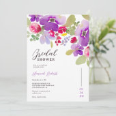 Invitation Douche nuptiale rose violet (Debout devant)