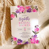 Invitation Douche nuptiale rose violet jolie