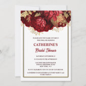 Invitation Douche nuptiale rouge or blanc rose (Devant)