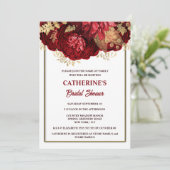 Invitation Douche nuptiale rouge or blanc rose (Debout devant)