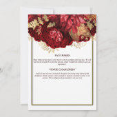 Invitation Douche nuptiale rouge or blanc rose (Dos)