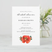 Invitation Douche nuptiale rouge pavot (Debout devant)