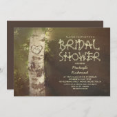 Invitation Douche nuptiale rustique de bouleau (Devant / Derrière)