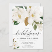 Invitation Douche nuptiale rustique florale de magnolia (Devant)