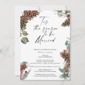 Invitation Douche nuptiale Rustique Pinecones de Noël (Devant)