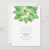 Invitation Douche nuptiale Succulente Aquarelle verte (Devant)