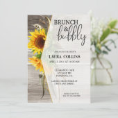 Invitation Douche nuptiale, tournesol, brunch et mousseux (Debout devant)