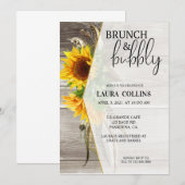 Invitation Douche nuptiale, tournesol, brunch et mousseux (Devant / Derrière)