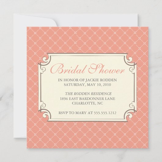 Invitation Douche nuptiale {trellis} (Devant)