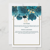Invitation Douche nuptiale turquoise couleur or blanc rose (Dos)